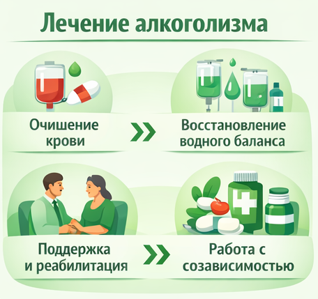 лечение алкоголизма в Сосенском этапы